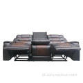 Home Theater Leather Loveseat Reclining Sofa